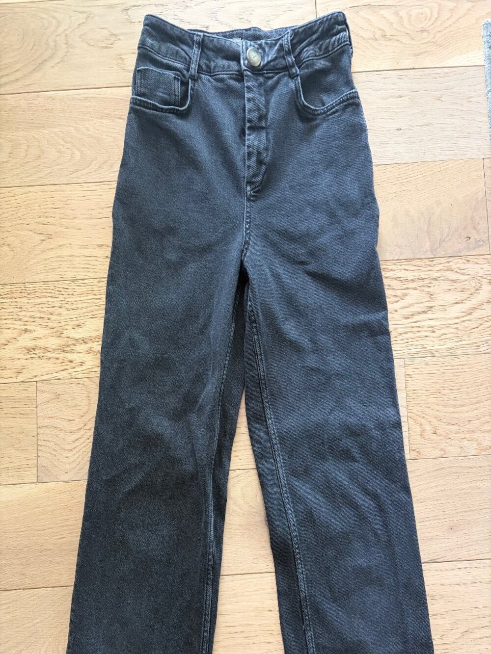 Pilcro Skipper Wide Leg Crop Jeans Black Size 27T Anthropologie Tall